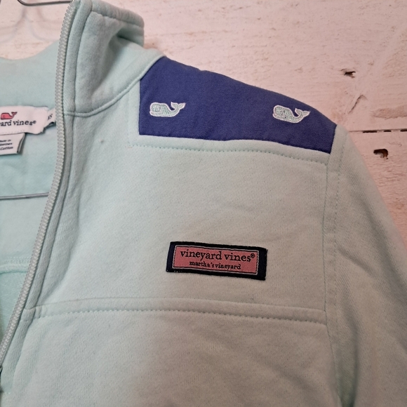 Vineyard Vines 100% Cotton Pullover Women Blue Green Half Zip Casual Embroidered - Picture 3 of 8